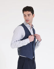 Gilet in misto viscosa|Colore:Blue