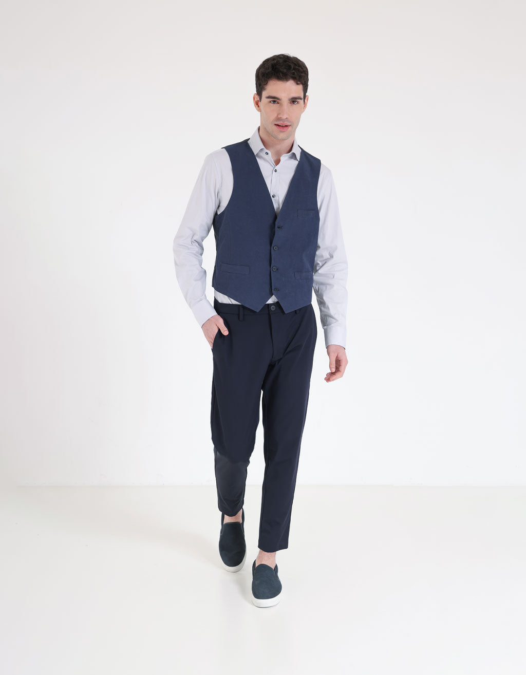 Gilet in misto viscosa|Colore:Blue
