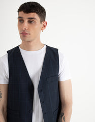 Gilet a quadri|Colore:Blue