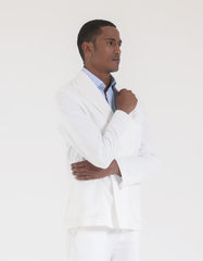 Giacca doppiopetto in lino|Colore:Bianco