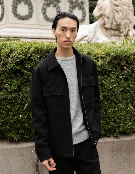 Technical fabric shirt jacket