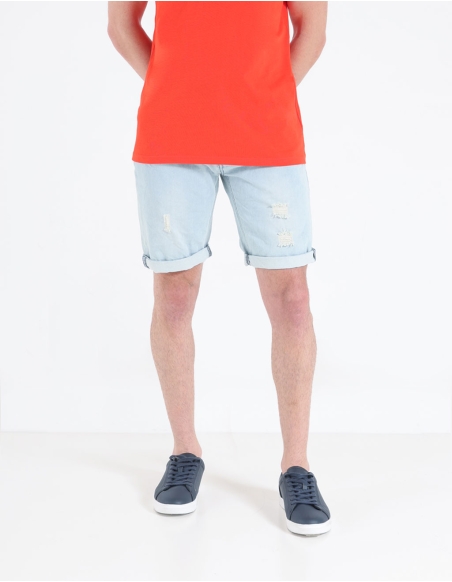 Ripped denim shorts