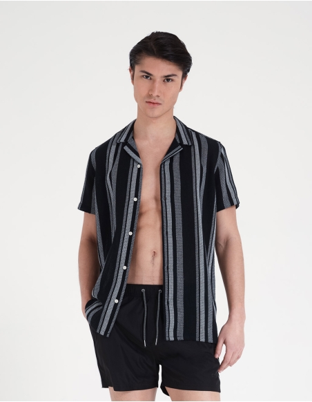 Swimming trunks with side stripes