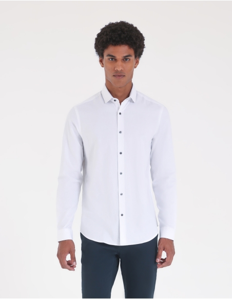 Camicia in trama operata