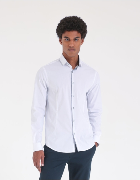 Camicia con profilo a contrasto