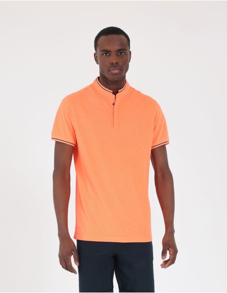 Mandarin collar polo