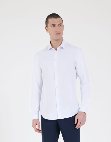Solid color stretch shirt