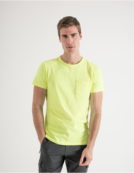 T-shirt fluo con taschino