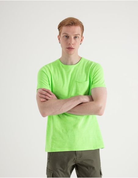 T-shirt fluo con taschino