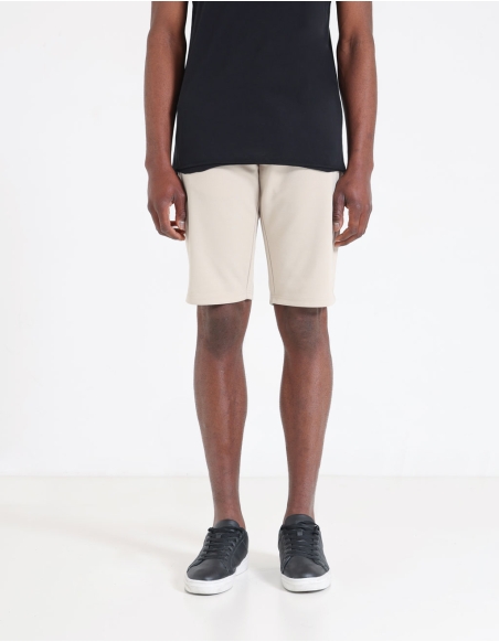 Plush diagonal bermuda shorts