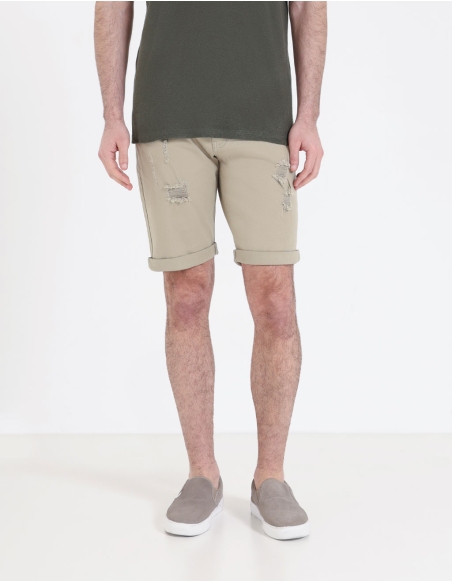 ELASTIC COTTON BERMUDA SHORTS