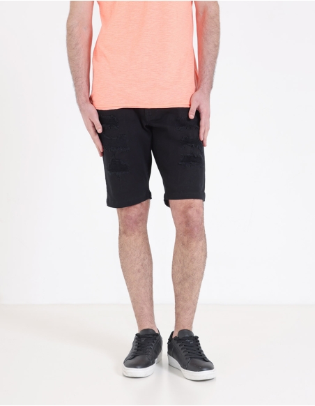 Slim fit bermuda shorts with rips