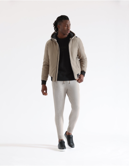 Hooded padded bomber jacket