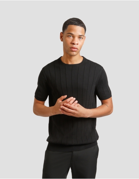 T-shirt in maglia a coste