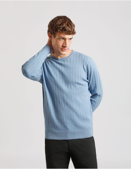 Maglia girocollo a coste