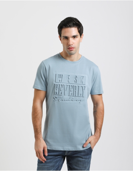 T-shirt con stampa a rilievo