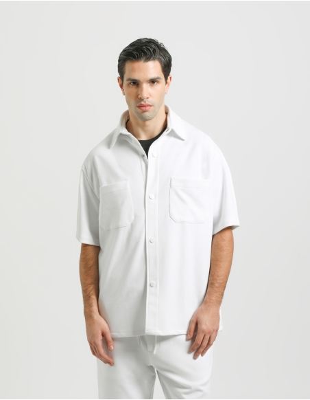 Half-sleeve shirt with large pockets