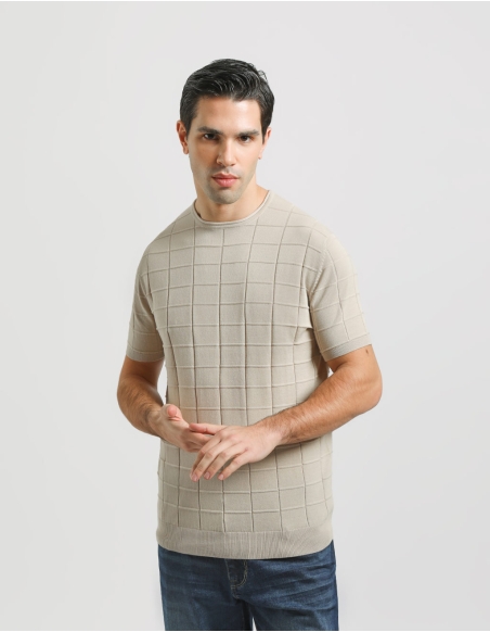 T-shirt in maglia a quadri