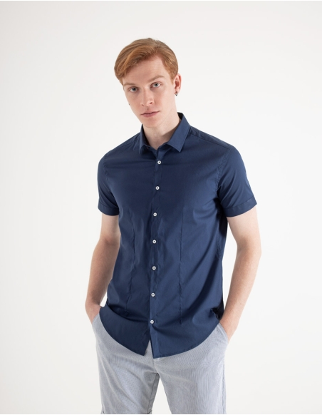 Camicia stretch tinta unita