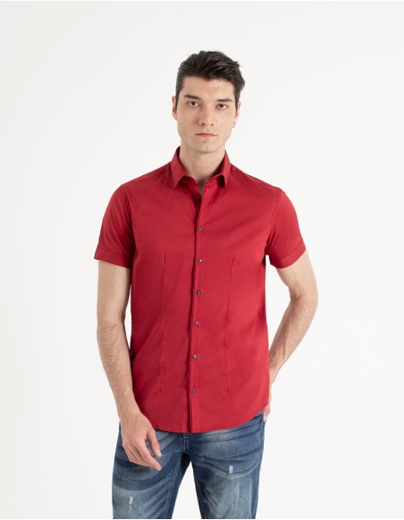 Camicia stretch tinta unita