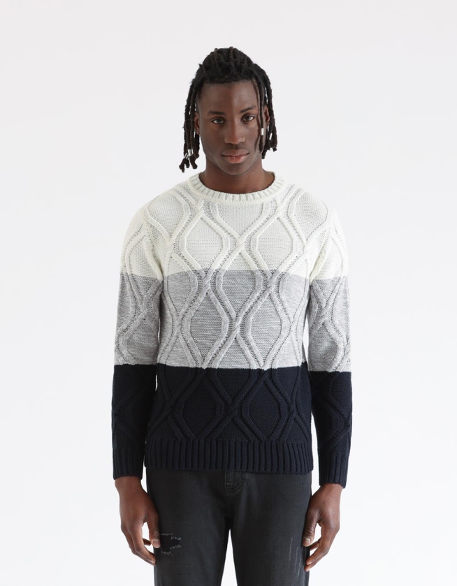 Colorblock crewneck sweater