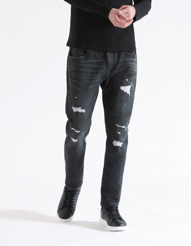 Jeans neri con strappi sales