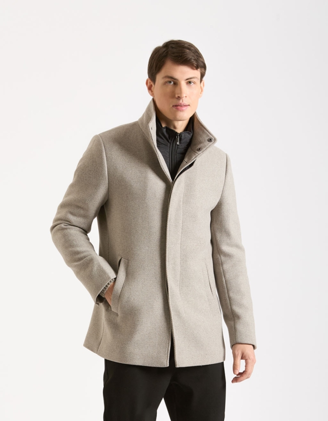 Mock neck coat
