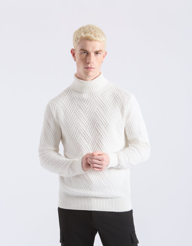 Maglia cotone collo alto sale